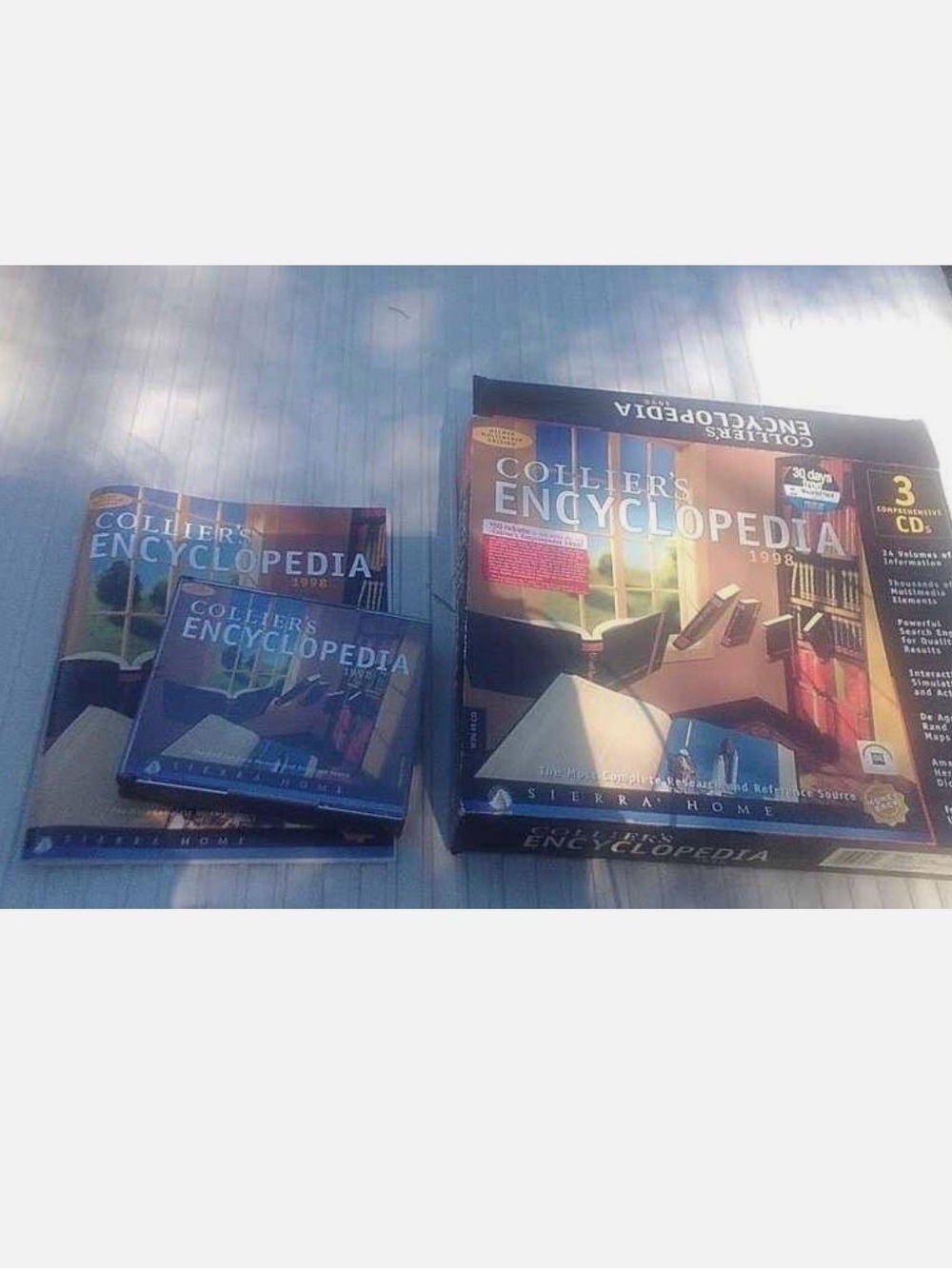 Vintage sierra home 1998 Colliers Encyclopedia Complete Set 3 disc cdrom